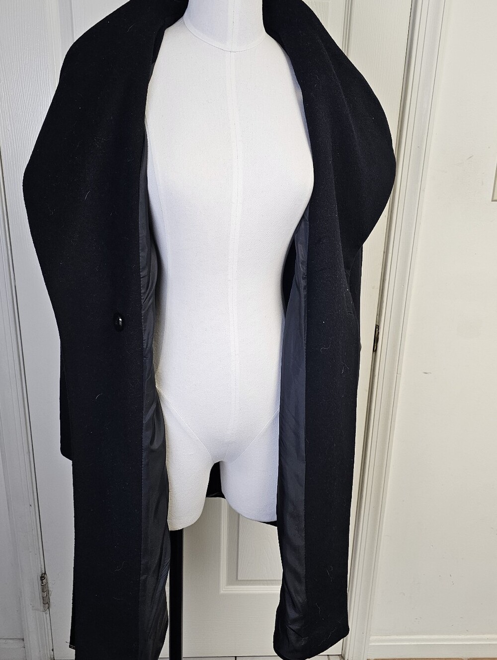 Michael Kors Black Women's Asymmetrical Belted Wool Coat, US X-Small - Picture 8 of 12